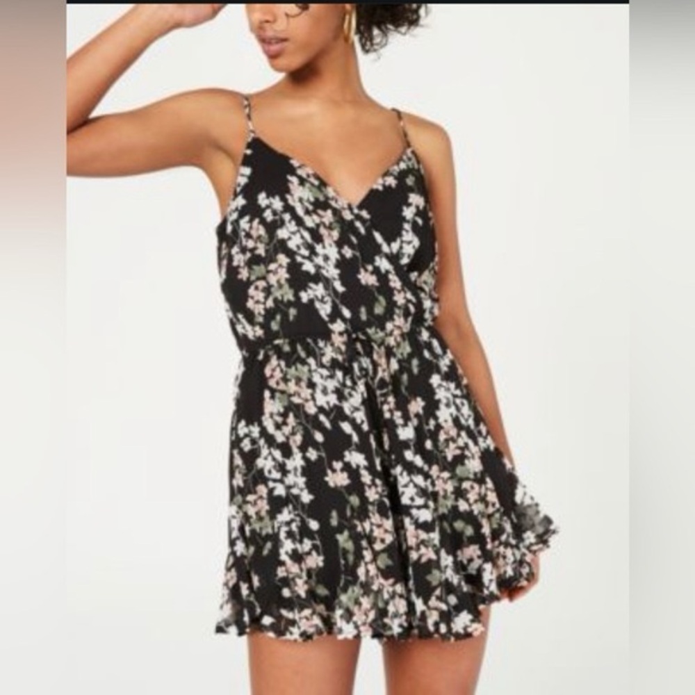 Trixxi Clothing Company Black Floral Print Romper - Flirty and Fun